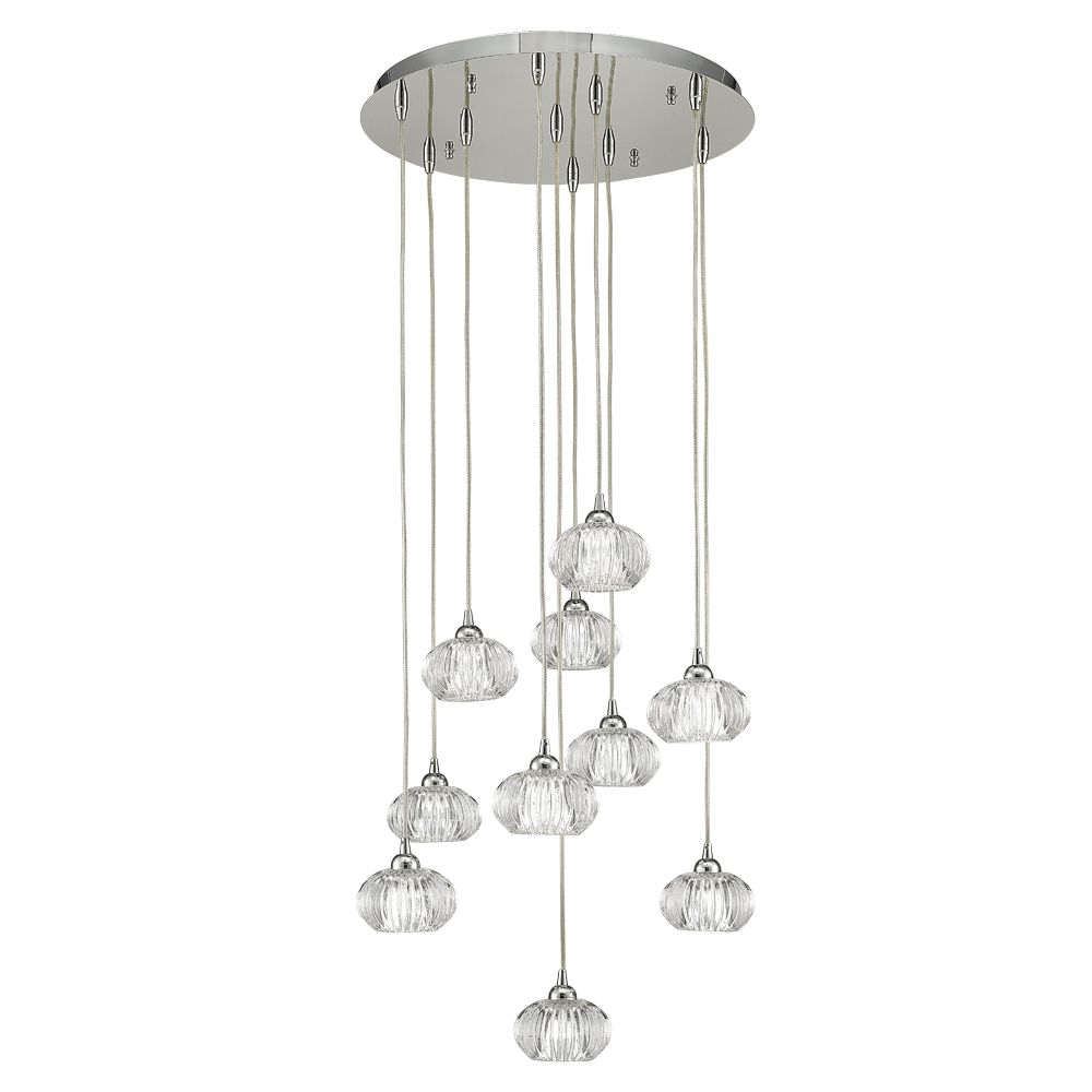 Franco Vetro Trasparente 10lt Multi Random Glass Pendant