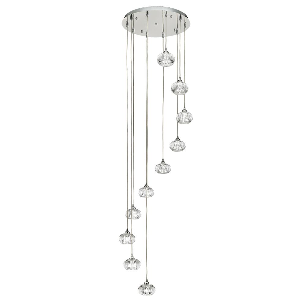 Franco Vetro Trasparente 10lt Multi Glass Pendant