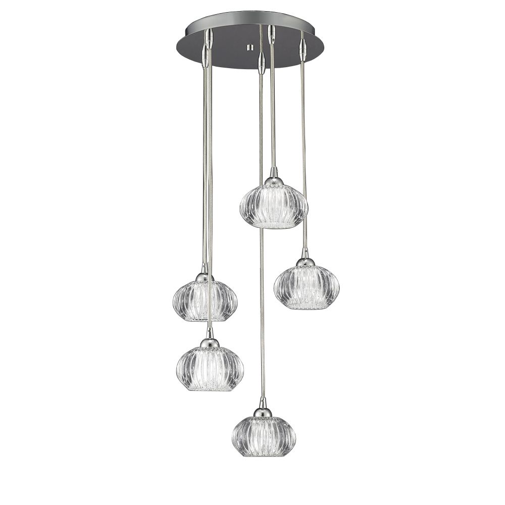 Franco Vetro Trasparente 5lt Multi Glass Pendant