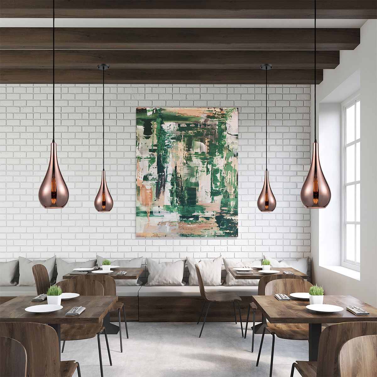 Franco Lacrima Copper Glass Pendant - Image 3