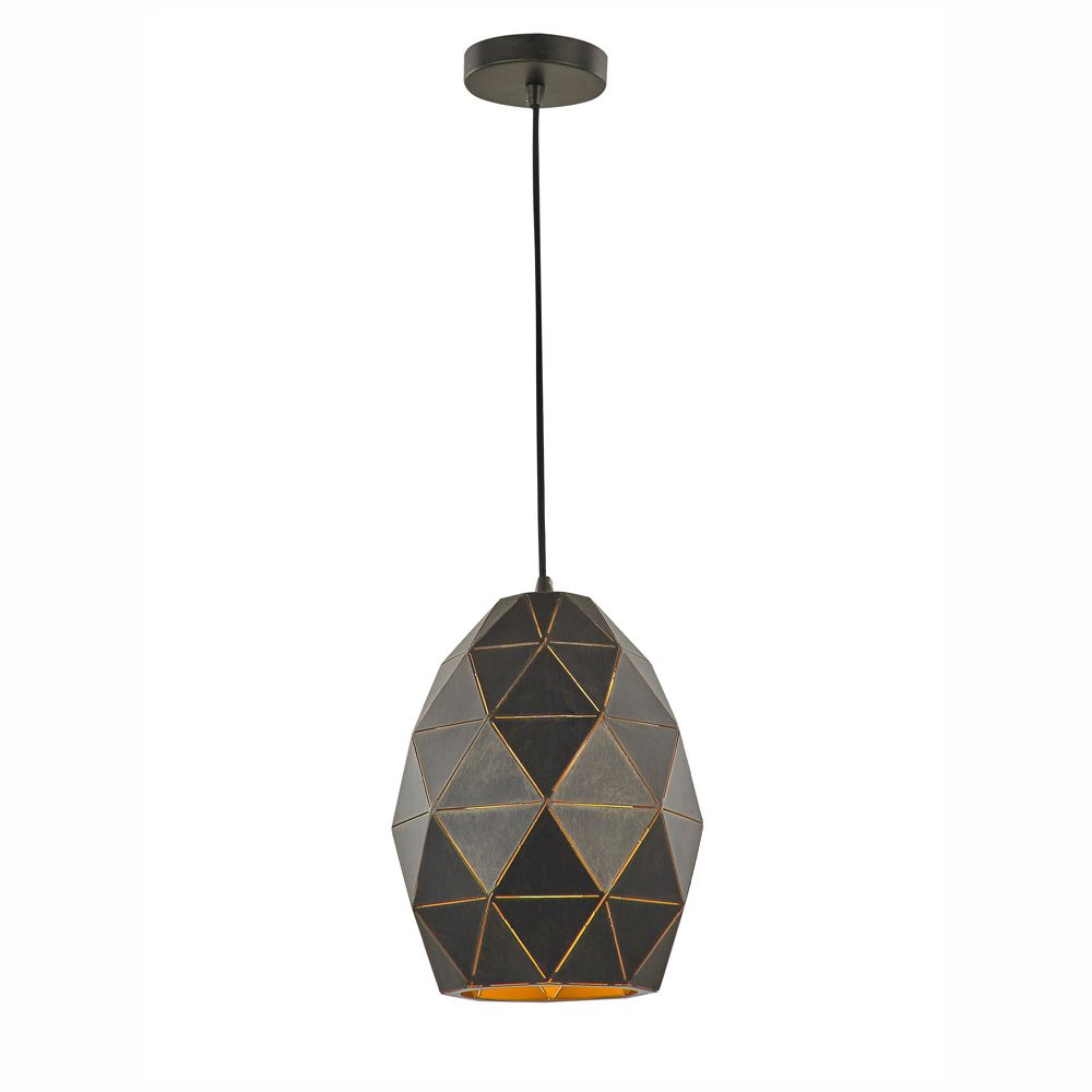 Franco Geometrica Black Gold Oval Pendant