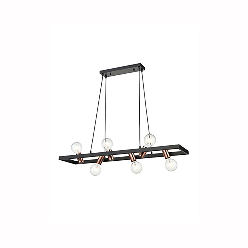 Franco Fero Battuto 6lt Black and Copper Pendant