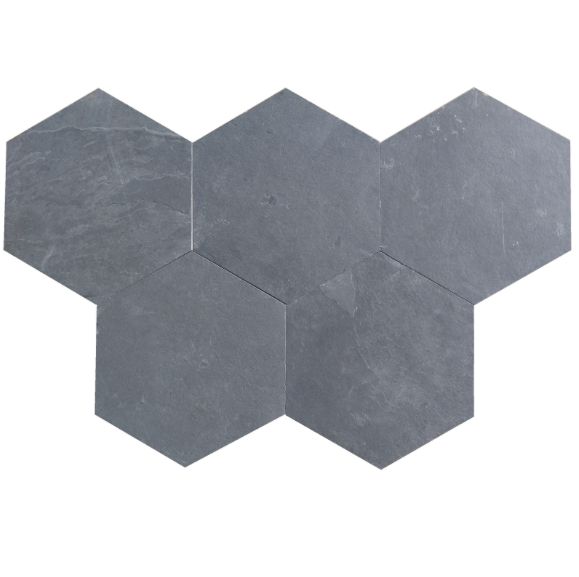Brazilian Black Riven Hexagon Slate