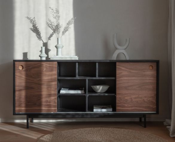 Walnut and Charcoal Sideboard