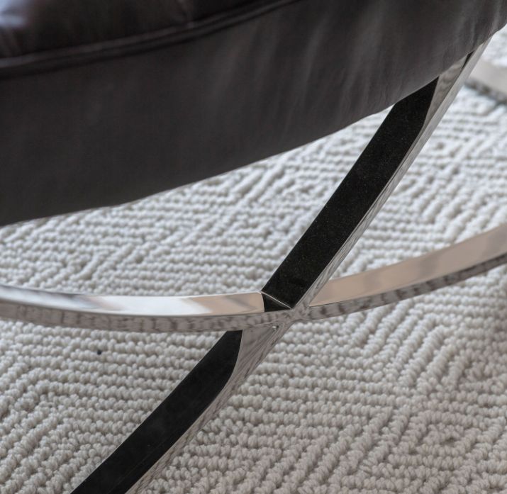 Charcoal Leather Lounger - Image 5