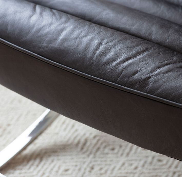Charcoal Leather Lounger - Image 6