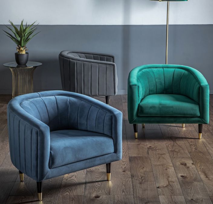 Sirrano Twilight Velvet Armchair - Image 4