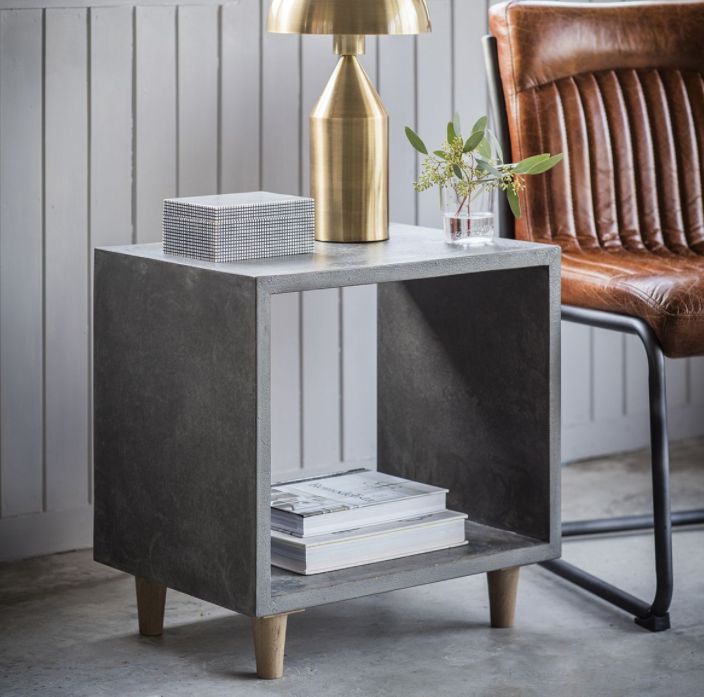 Bergan Faux Concrete Lamp Table