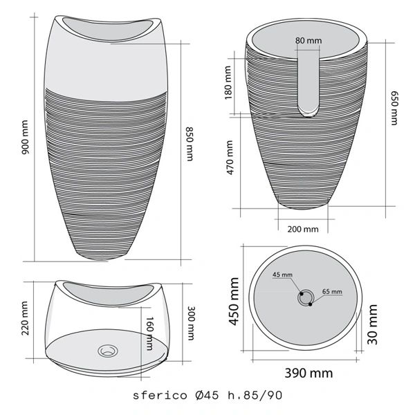 Masso di pietra Stone Marble Basin - Nero - Image 3