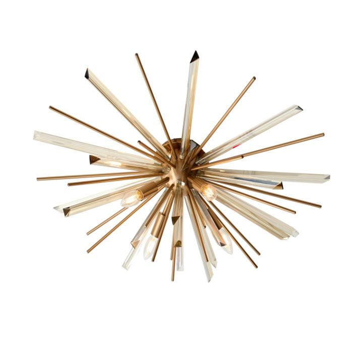 Atom Champagne Flush Ceiling Light - Image 3