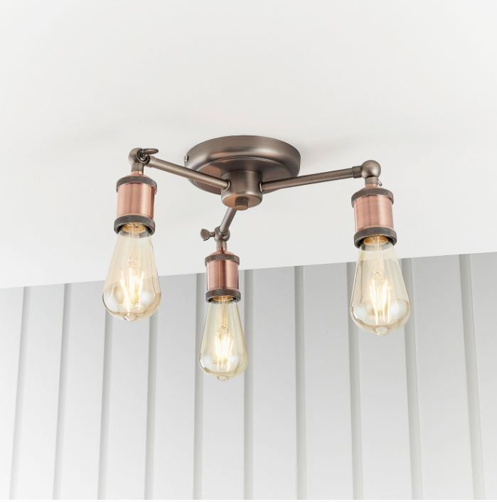 Hale Pewter Small Flush Ceiling Light