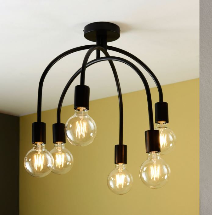 Studio Black Medium Flush Ceiling Light