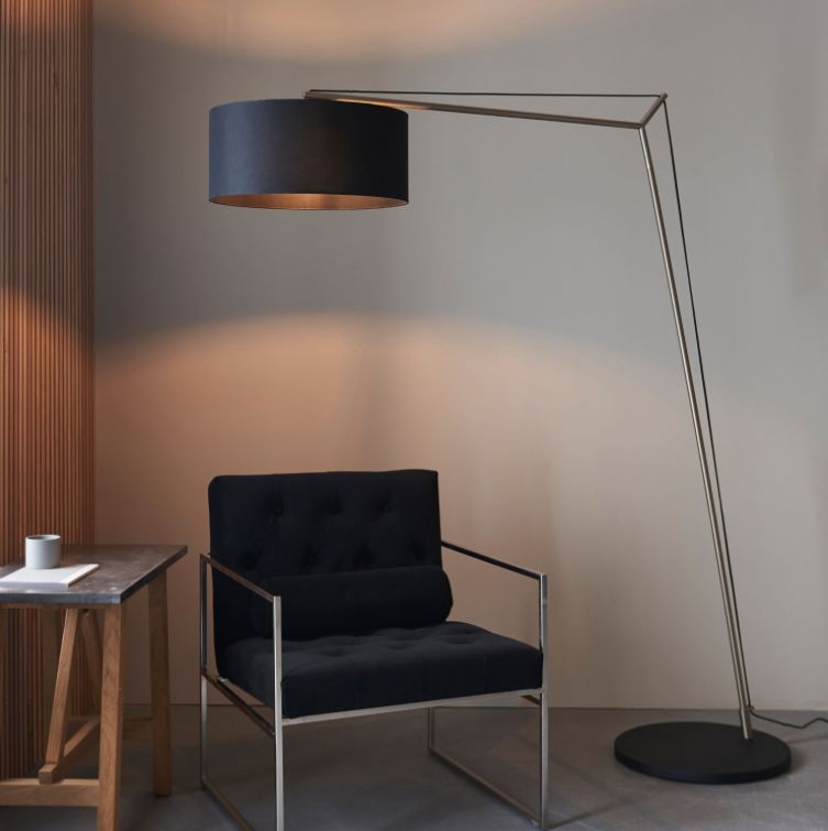 Architect Nickel and Black Floor Lamp - Image 3