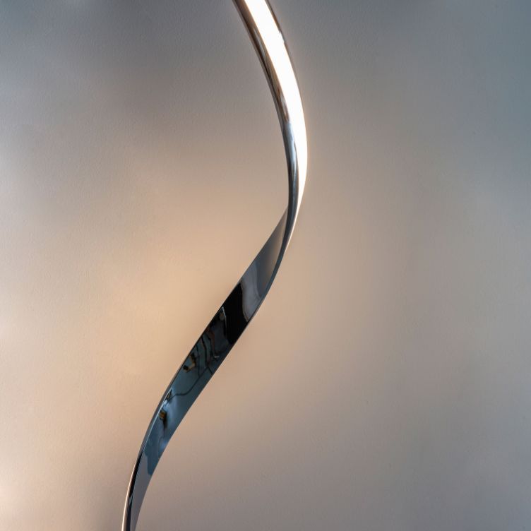 Arya Chrome and White LED Floor Lamp - Image 5