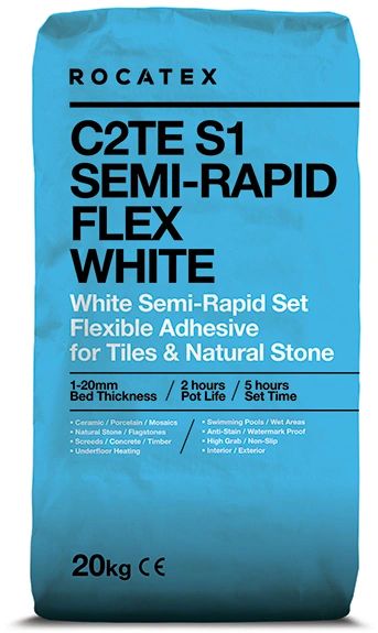 C2FT S1 Semi Rapid Flex White Rocatex Adhesive 20 kg