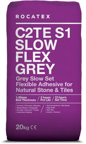C2TE S1 Slow Flex Grey Rocatex Adhesive 20 kg
