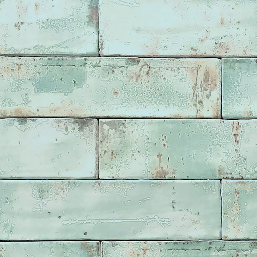 Handmade Dishevelled Aqua Blue Wall Tile
