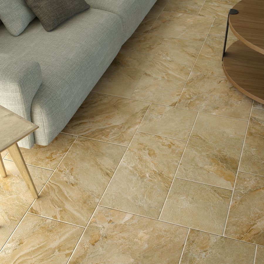 Icaria Ocre Wall And Floor Base Tile by Grespania Tiles