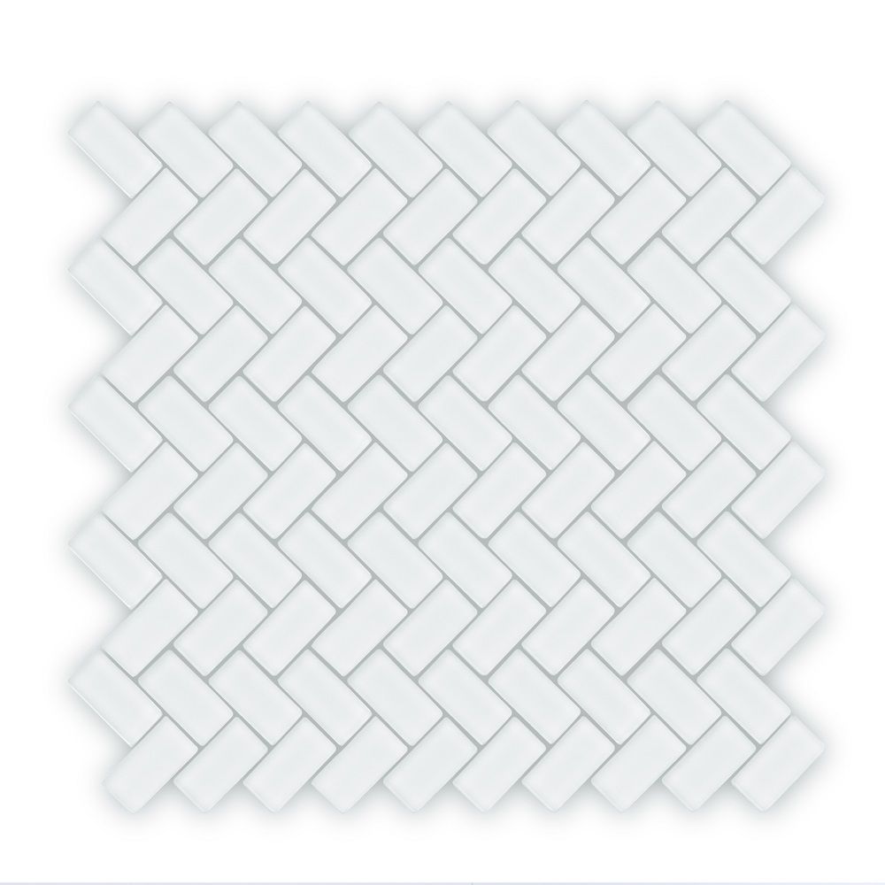 Auroras Herringbone 2 - White Mosaic Tile sold per m2