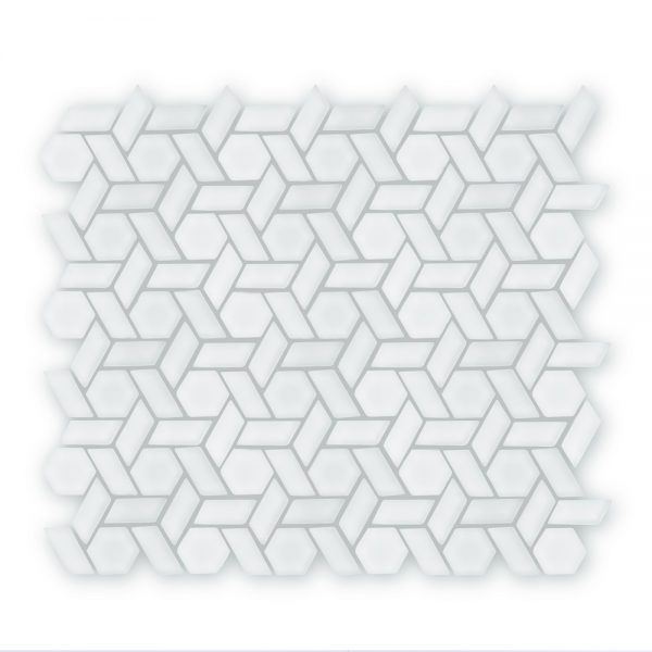 Auroras Woven - White Mosaic Tile sold per m2