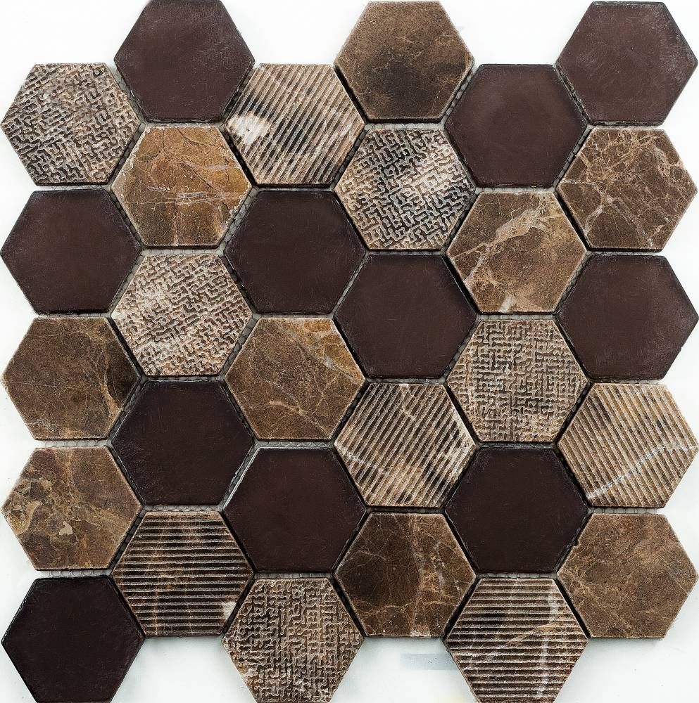 Musa Exagono Marron Mosaic