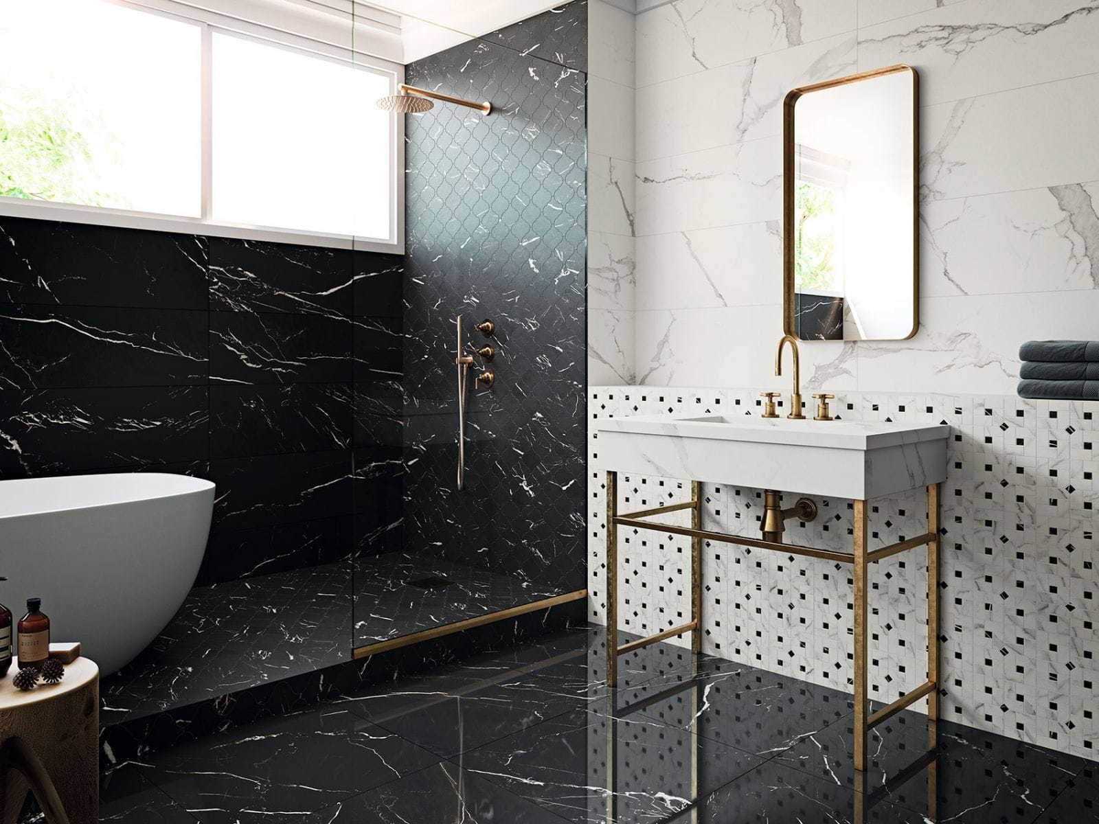 Marmorea Marquina Polished Marble Effect Wall and Floor Tile - Image 8