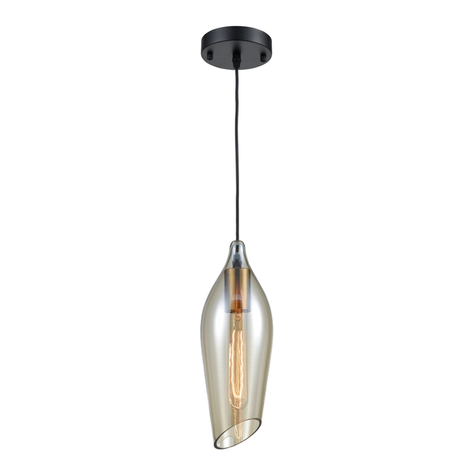 Franco Tulipano Small Amber Glass Pendant