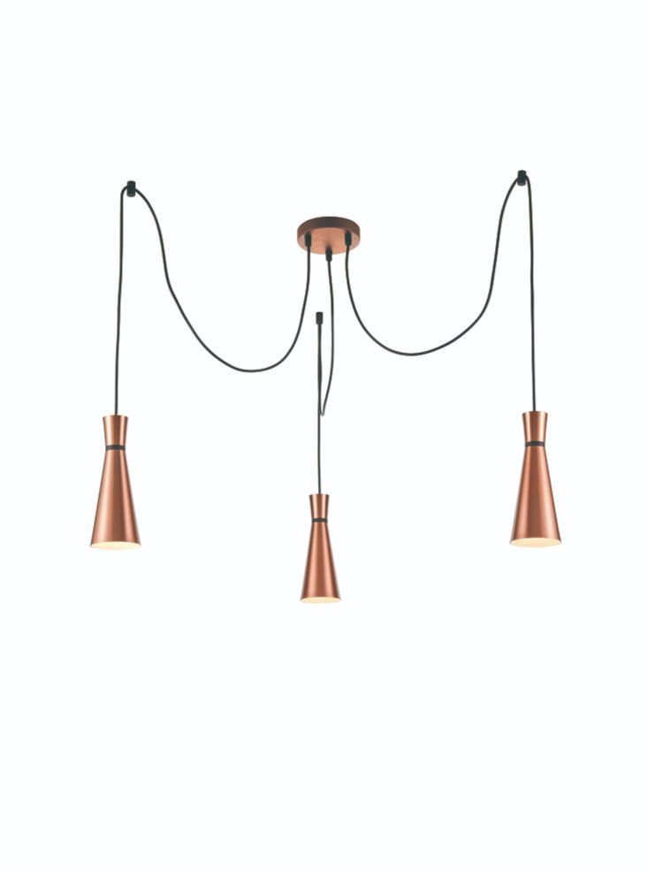 Franco Metallo Triple Satin Copper Pendant Light