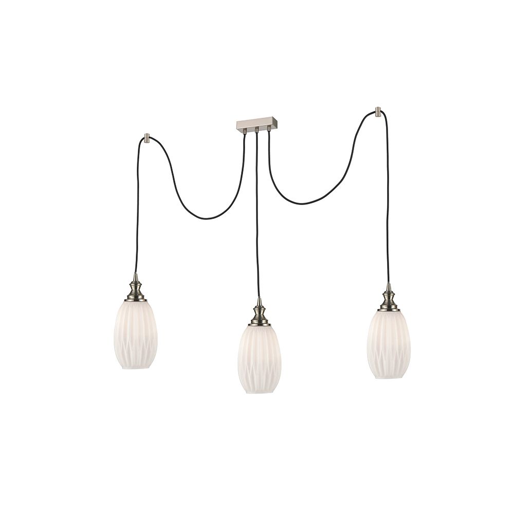 Franco Traforo Triple Linear Opal Glass Pendant