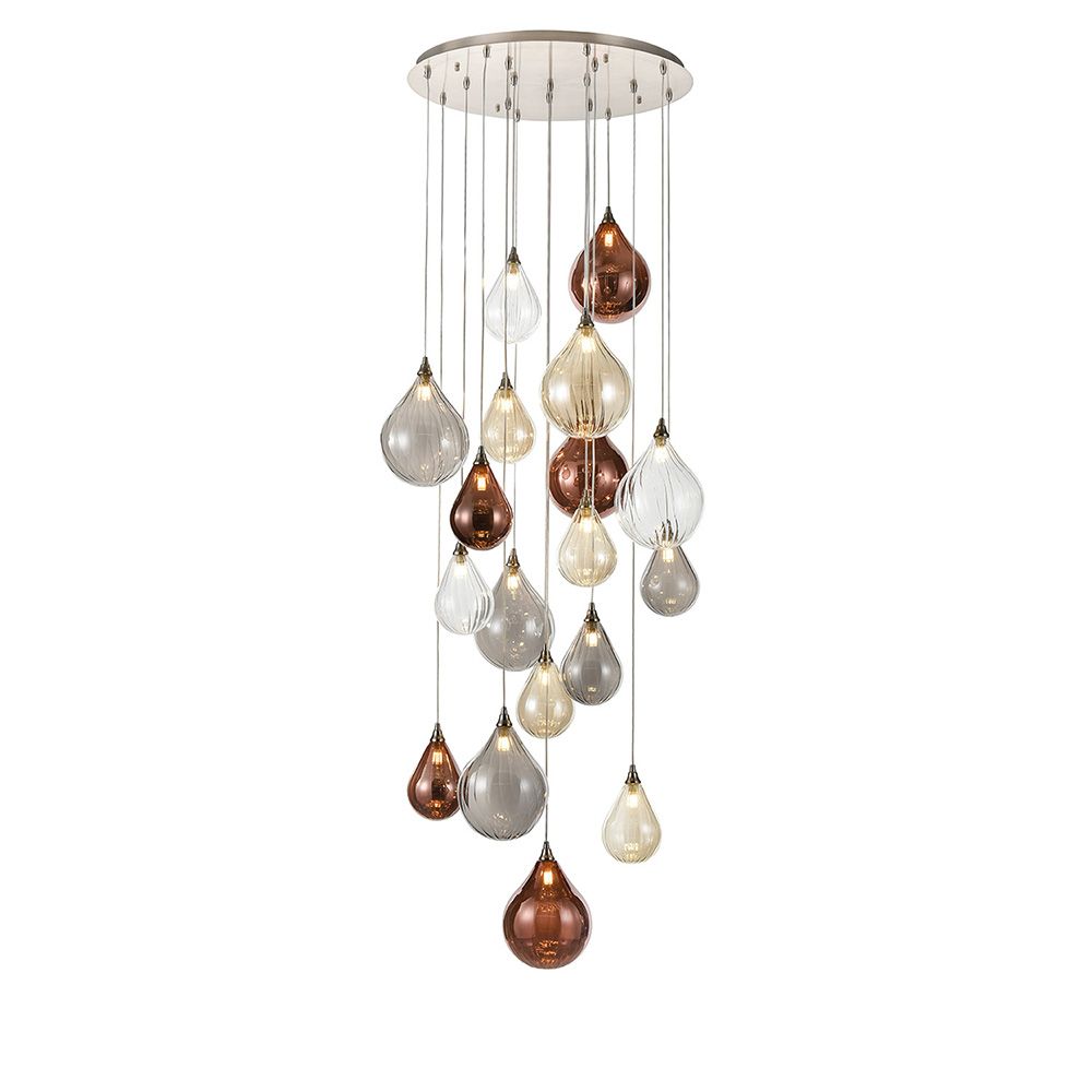 Franco Cascata 18 light Multi Glass Pendant