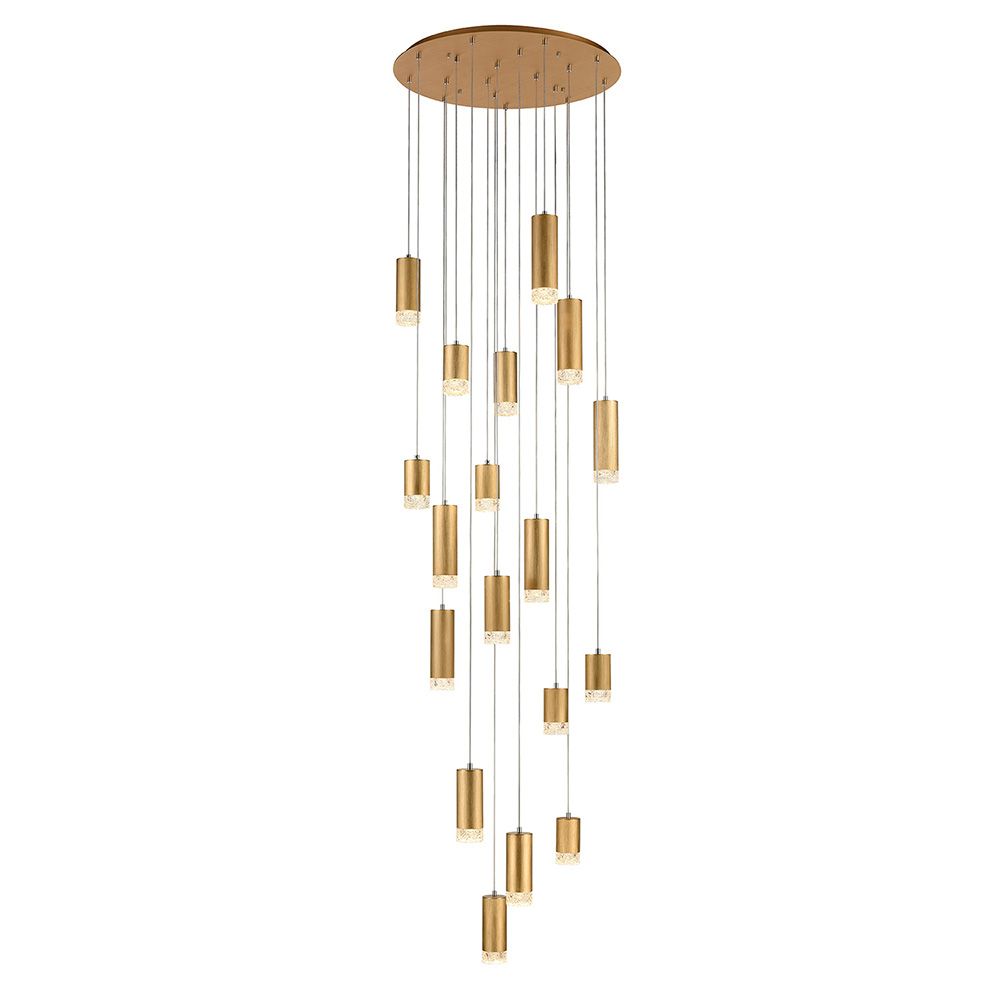 Franco Candela Satin Brass 18lt Pendant Light