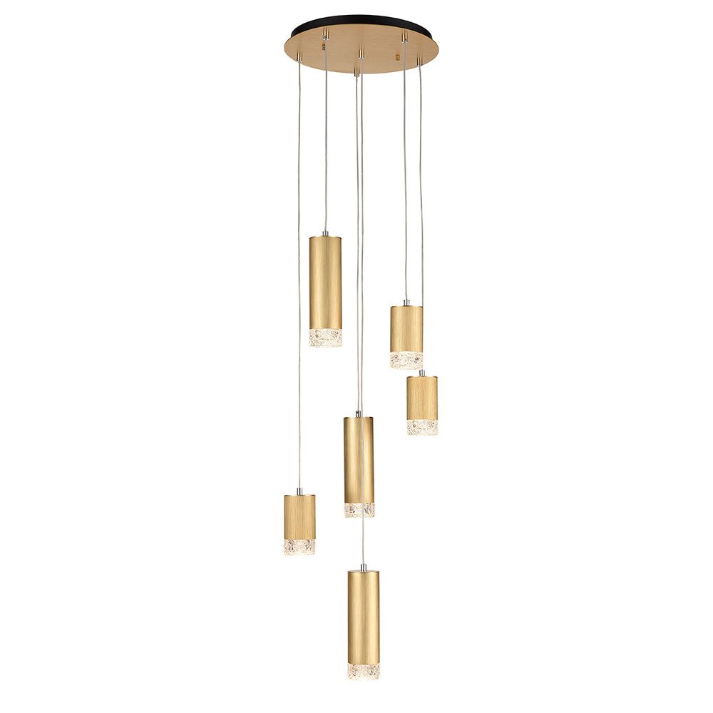 Franco Candela Satin Brass 6lt Pendant Light