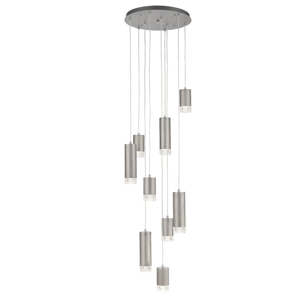 Franco Candela Satin Silver 9lt Pendant Light
