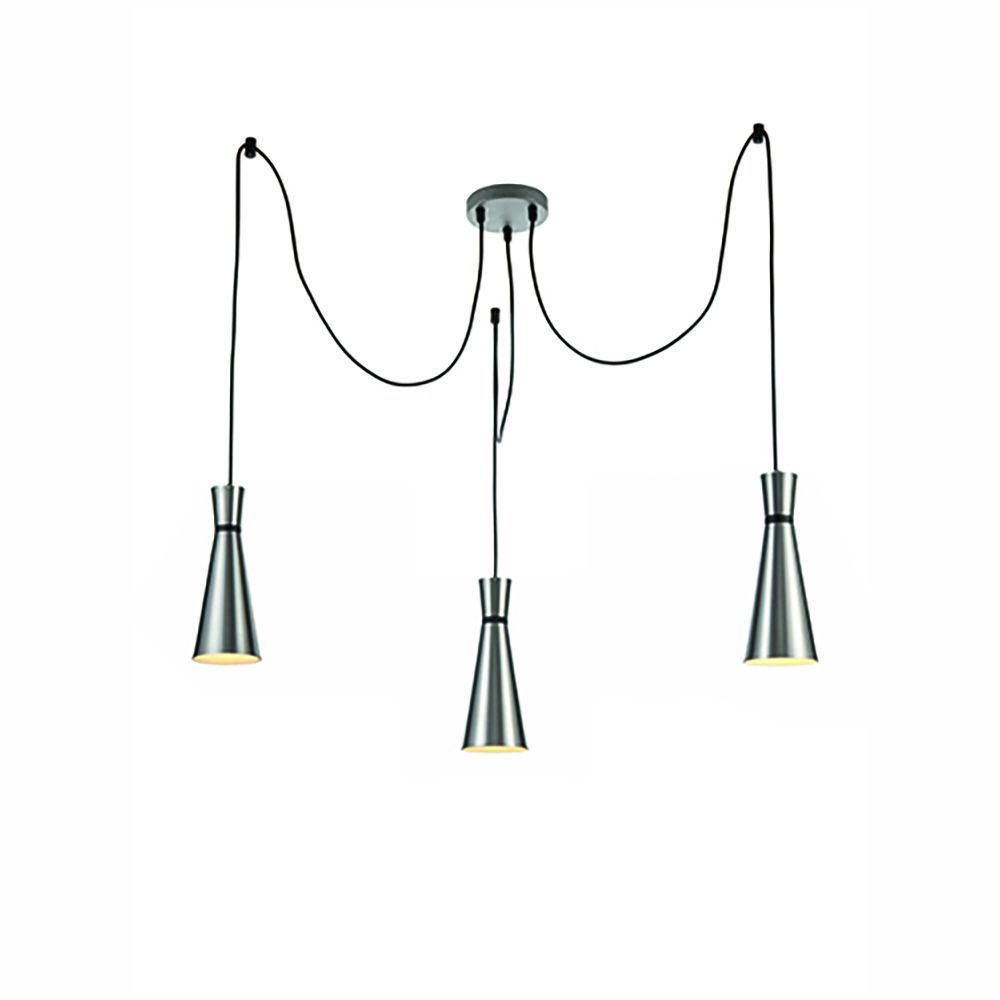 Franco Metallo Triple Satin Nickel Pendant Light