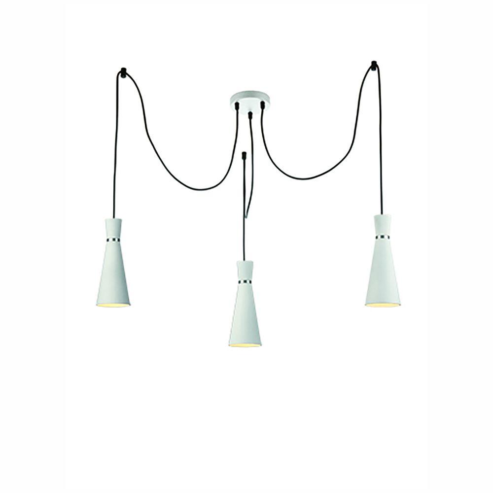 Franco Metallo Triple Satin White Pendant Light