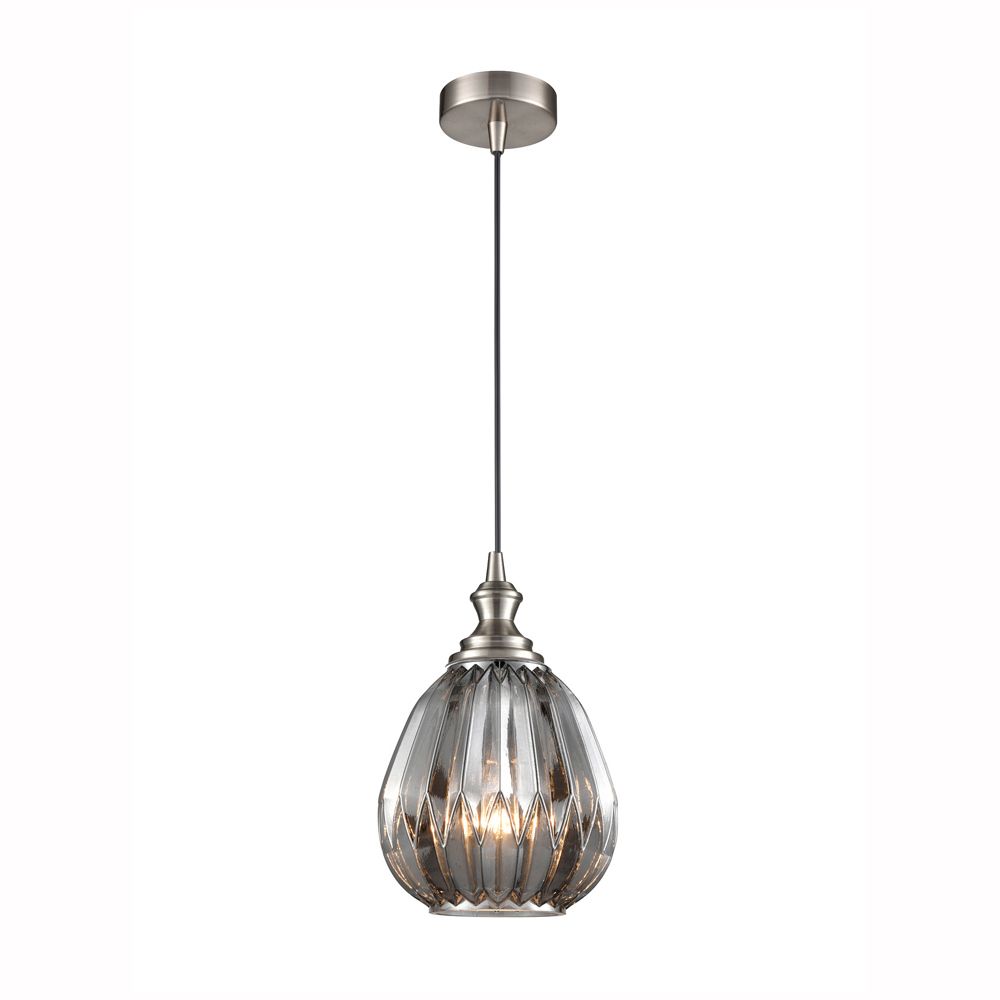Franco Traforo Small Smoked Glass Pendant