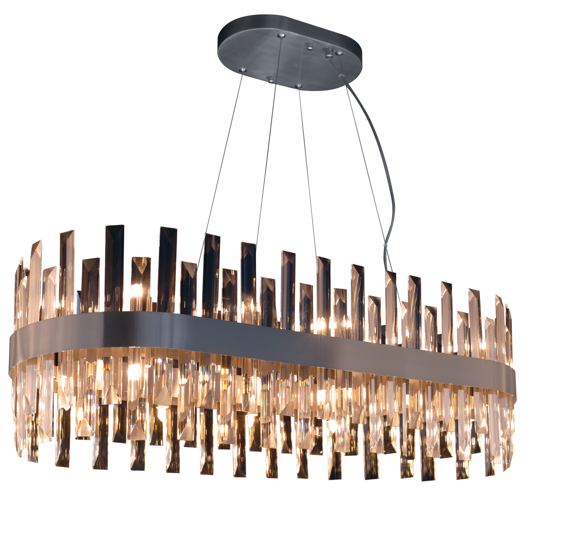 Illuminati Zenna Large Oval Light Pendant in Satin Nickel