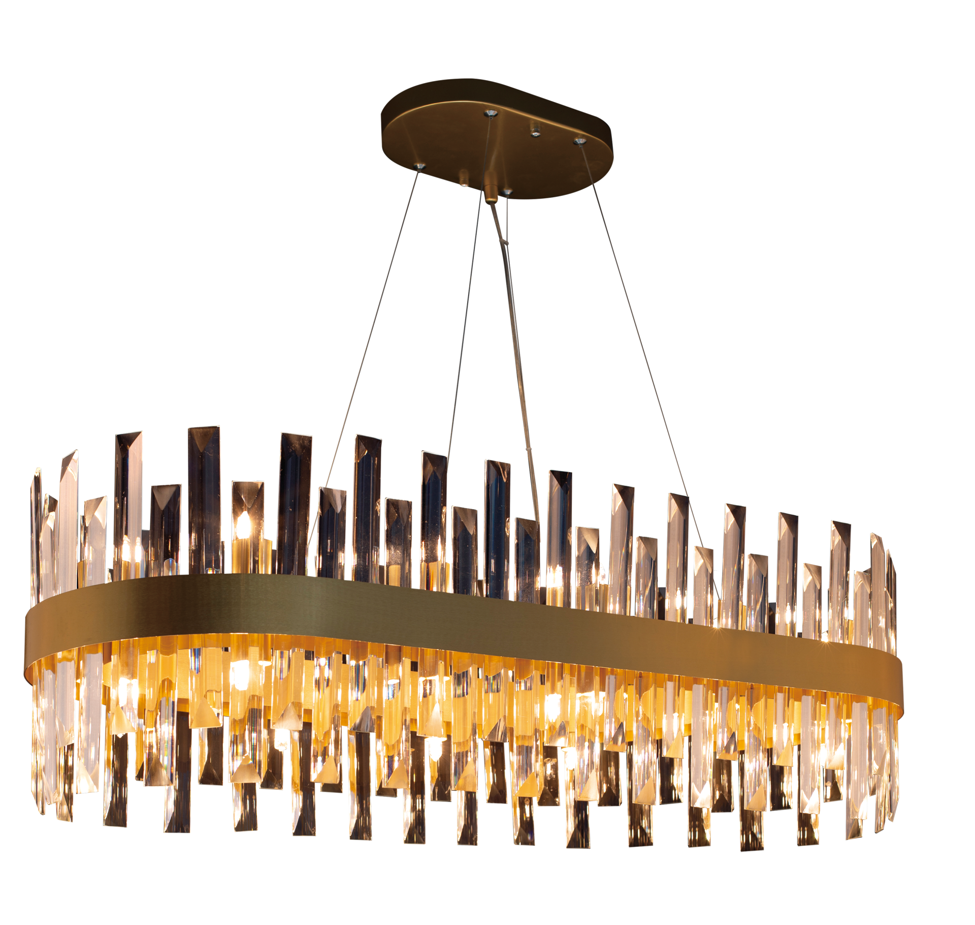 Illuminati Zenna Large Oval Light Pendant in Satin Gold