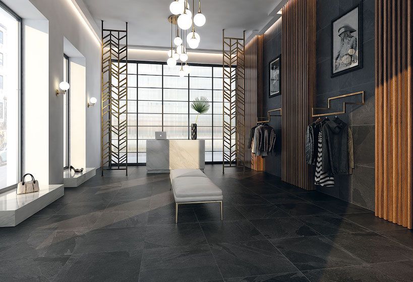Slate Negro Porcelain Tile By Bellacasa Grespania