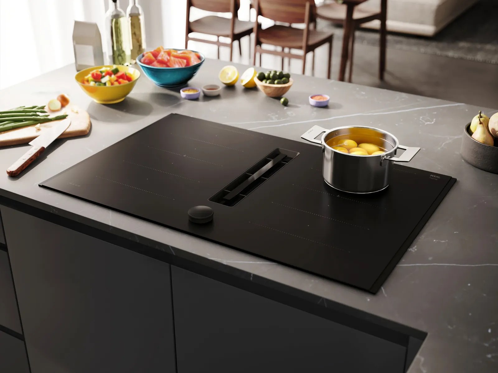 Neff induction hob on a dark worktop